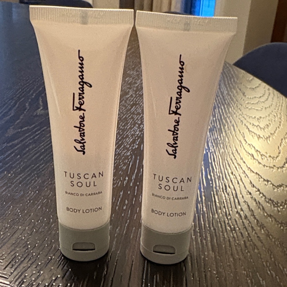 SALVATORE FERRAGAMO Tuscan Soul Bianco Di Carrara Body Lotion. 2 x Travel Size